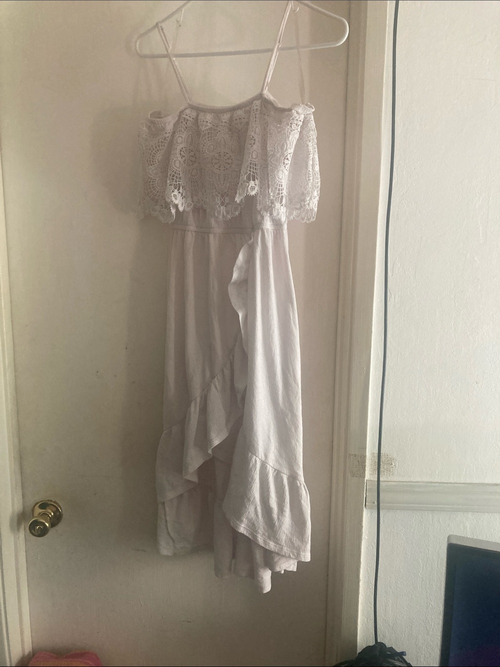 No Boundaries White Lace Maxi Dress